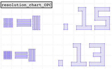 OPC'd Resolution Chart Layout schematic