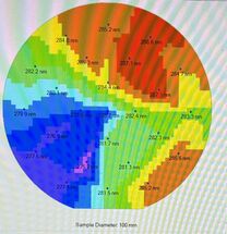 Screenshot of Filmetrics F50 wafermap of typical DepCals film